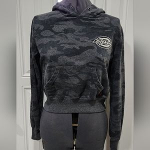 Dickies girl black camo crop hoodie women's size M